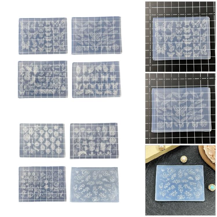 4PCS Nails Art Silicone Mold Butterfly Theme Manicure Training Tool Professional Manicure Supplies for Various Occasion