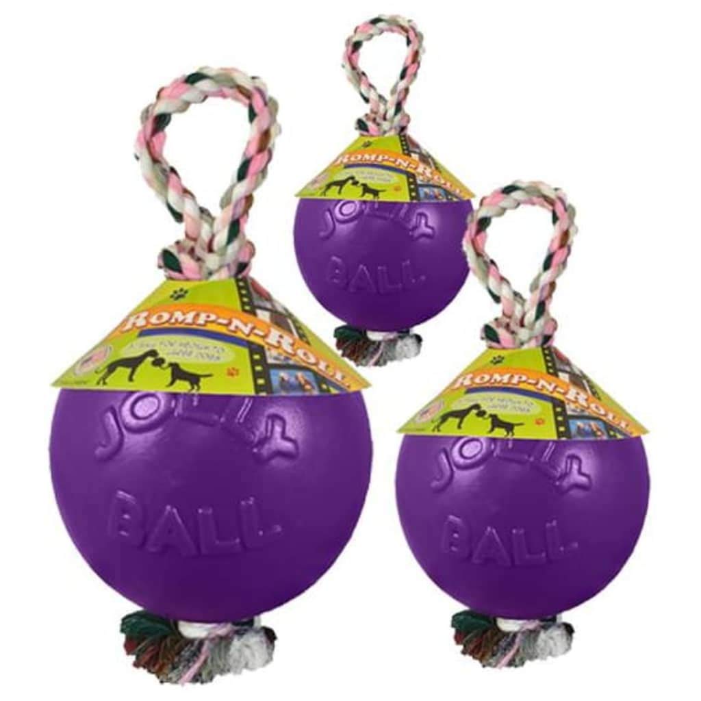 Jolly Pets Jolly Ball Romp Roll with Rope Purple 'n' (M/15.24cm)