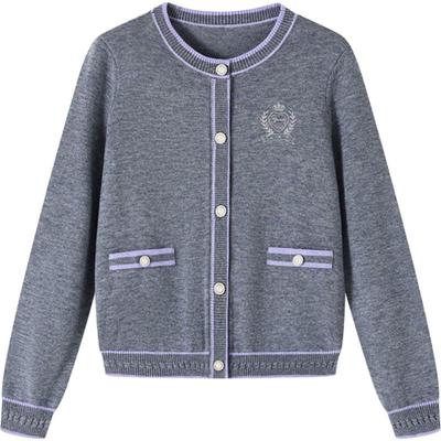 Girls' Merino Wool Knit Cardigan