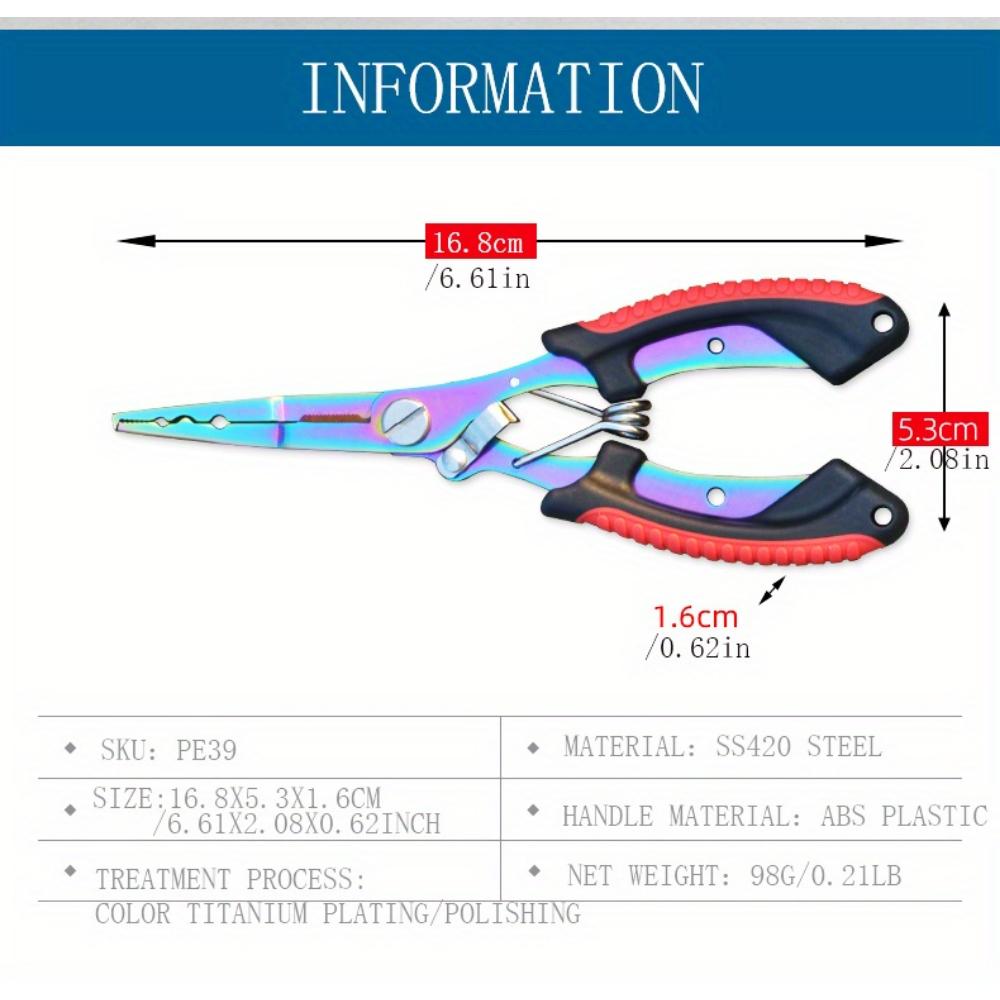 Spot Edelstahl Farbe Titan Zweifarbige Hawkbill Fischkontrollzange, Hakenpicking, Angelzange, Multifunktionale Luya-Zange