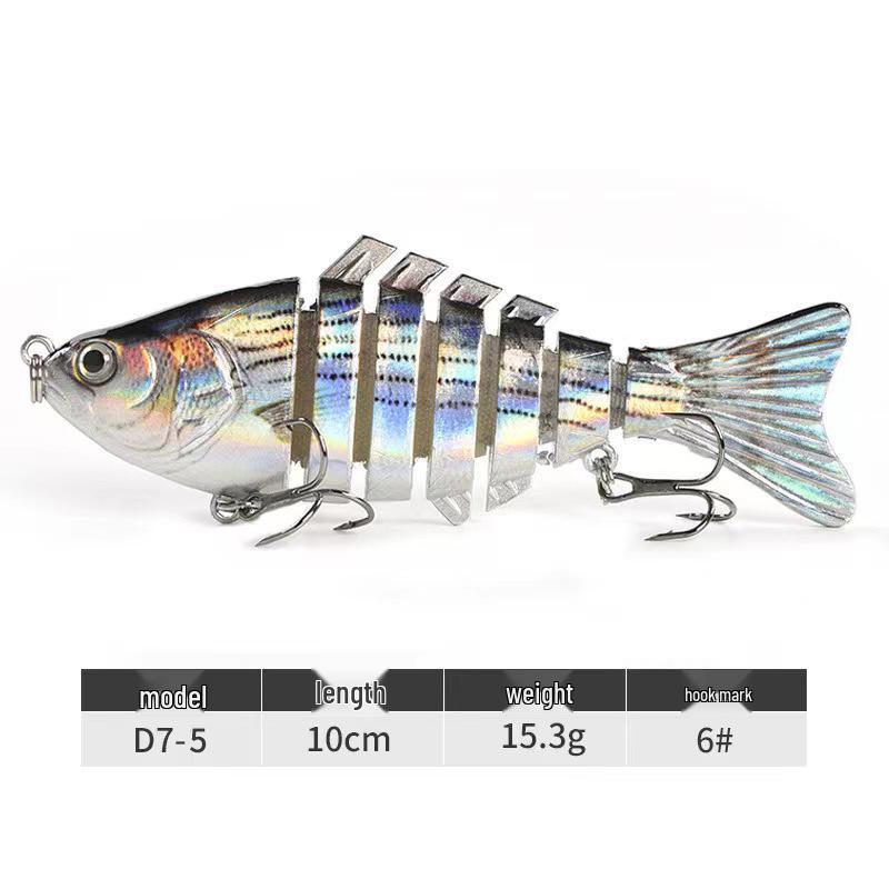 7-częściowy 10cm plastikowy bioniczny przynęta na ryby: Wielosekcyjny sztuczny przynęta słodkowodna