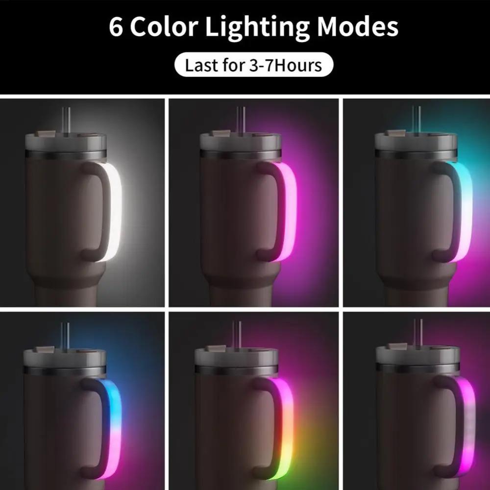 Colorful Light Luminous Water Cup Handle Reusable Thermal Cup Replacement Handles  Bar