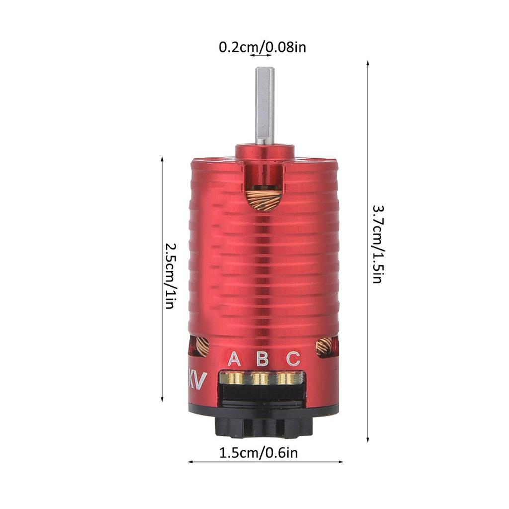 RC Brushless Motor, 3500KV 2 Poles Brushless Motor for 1/24 1/28 RC Model Car