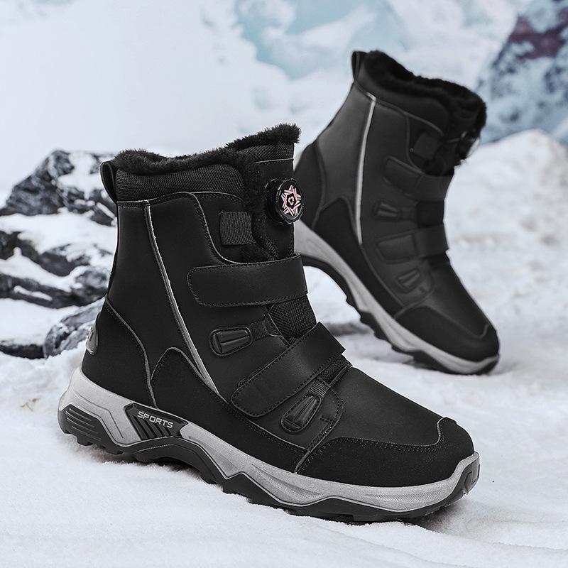 Men's Boots High Top Couple Snow Boots Plush Warm Large Size  Waterproof Anti Slip Platform Comfortable Men Shoes