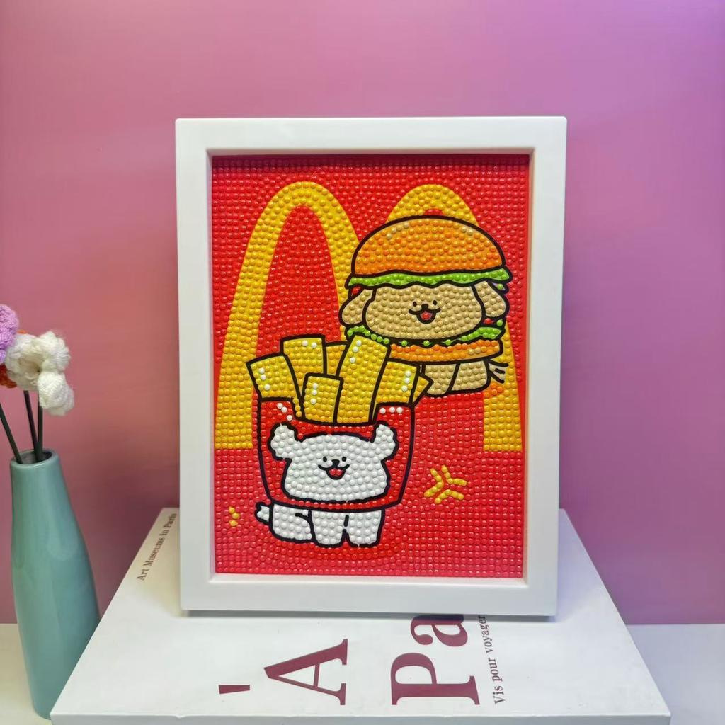17 * 22Cm Cartoon Diamond Painting Children'S Puzzle Handmade Diy Year Of The Horse Living Room Sticker Decorative Painting
