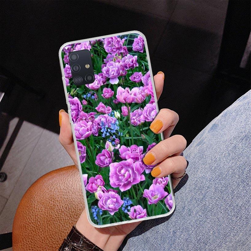 Purple Lavender Flowers Phnoe Case for Samsung Galaxy A12 A22 A32 A42 A52 A51 A50S A20S A10S A41 A31 A21S A40 A30S A20E A71 A70