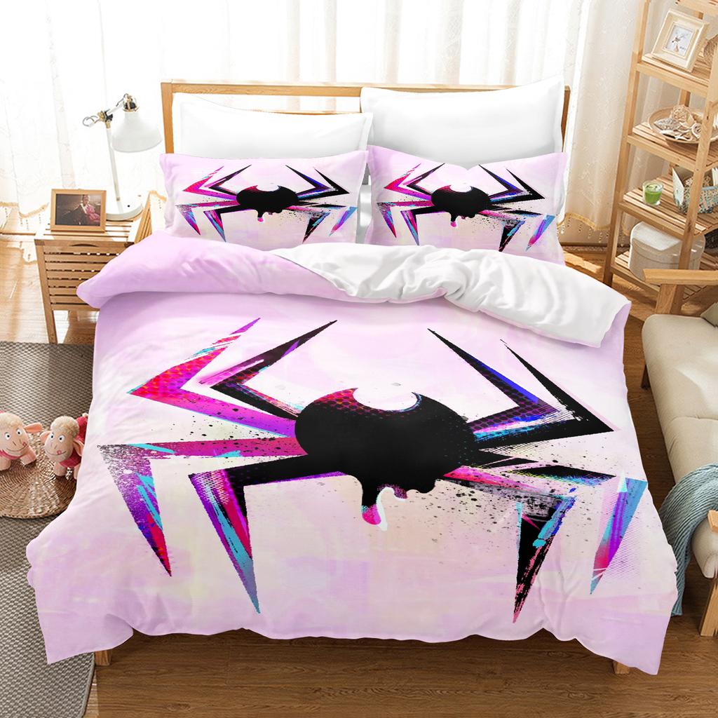 Spider-Man Gwen 3-delig 1 Dekbedovertrek Eén Delig Beddengoed Set Comforte Luxe Verfijnd Verjaardagscadeau 100% Polyester Huisdecoratie