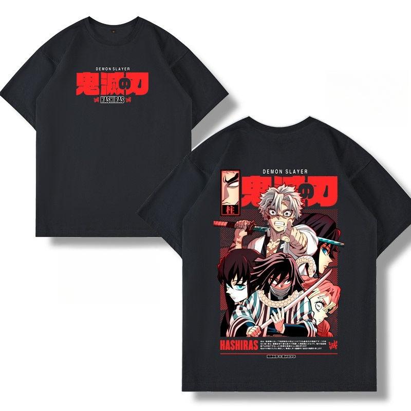 

Demon Slayer Anime Printed Short Sleeved Tshirt Worm Pillar Unisexs and Womens Short Sleeved Clothes Pure Cotton Casual 2XL