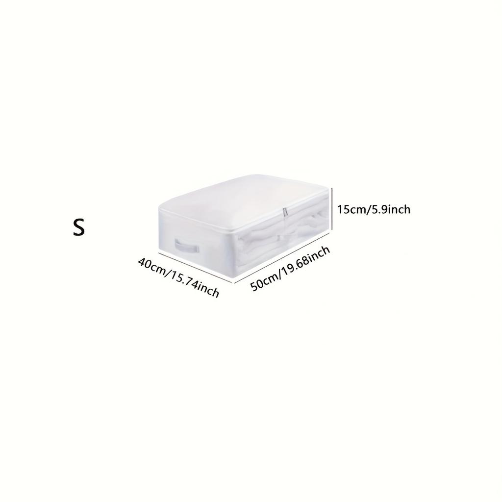 1pc-PVC Large Capacity Quilt Clothes Storage Bag Under Bed Storage Box Closet Organizer Blankets Comforters Dust-proof Storage B