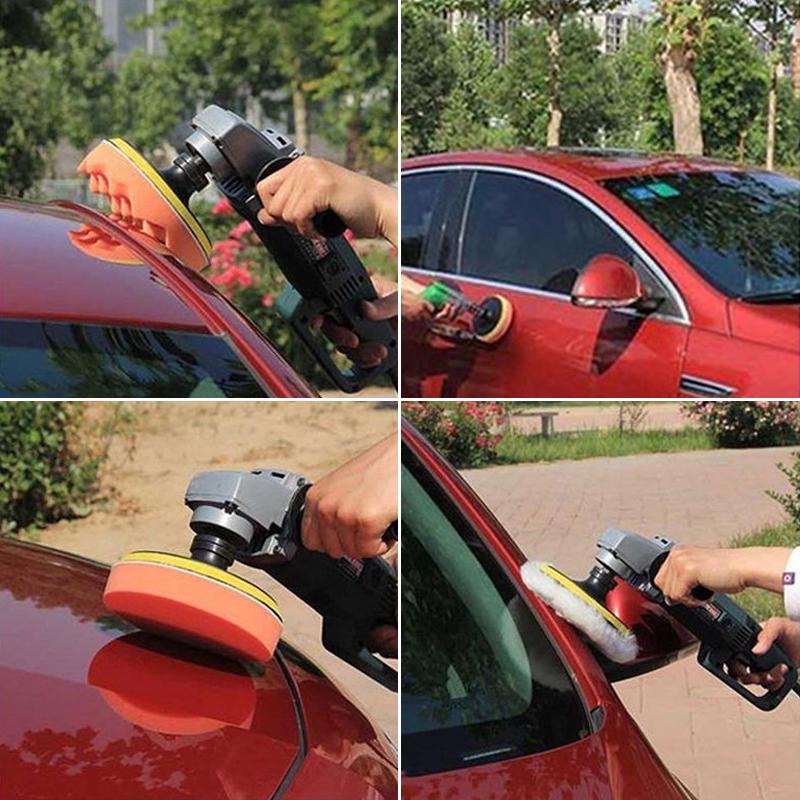 7pcs 3" Waxing Sponge Buffer Polish Pads M14 Drill Adapter Kit for Car Polisher
