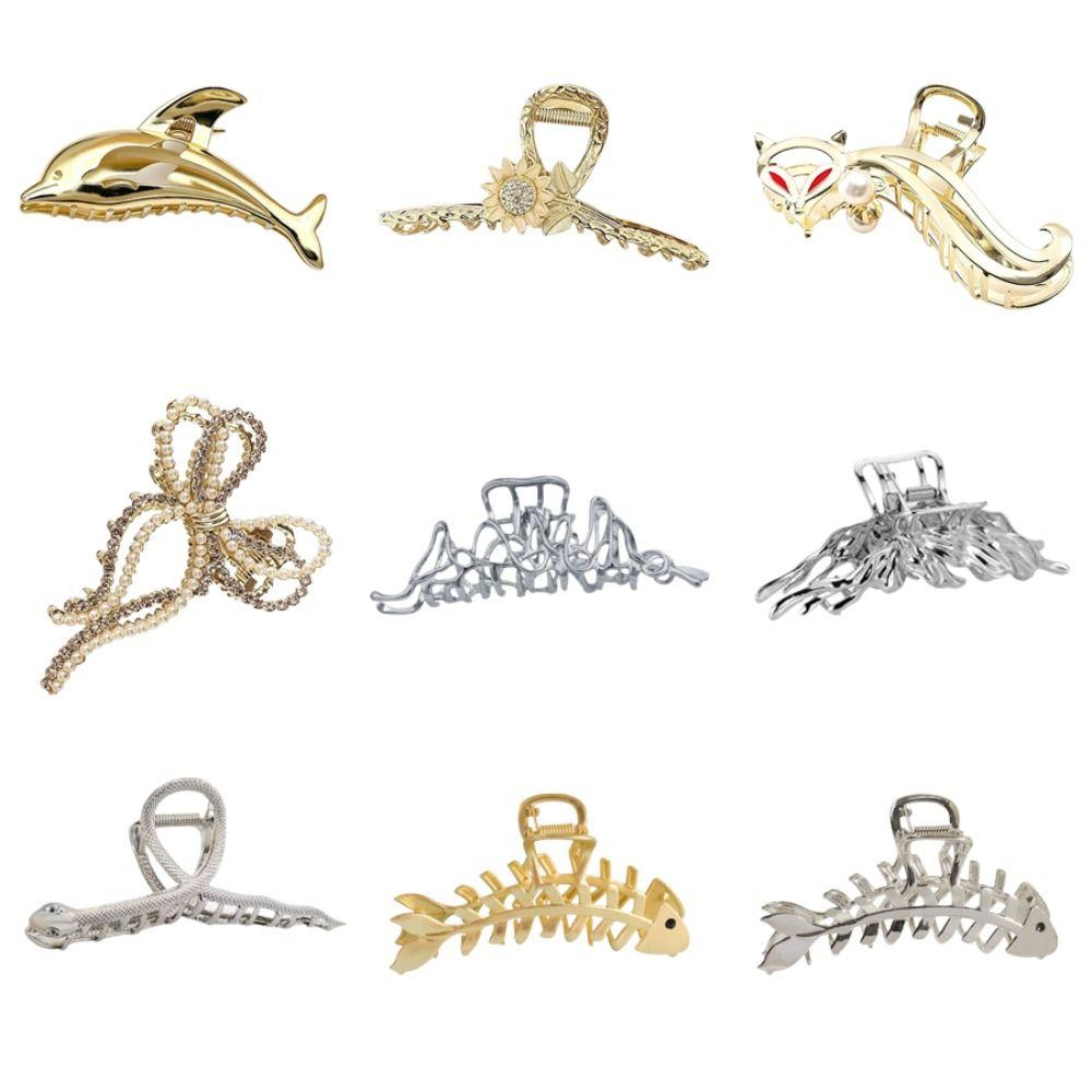 Metal Material Metal Hair Claw Hollow Design Hair Barrettes Party Hair Accessories