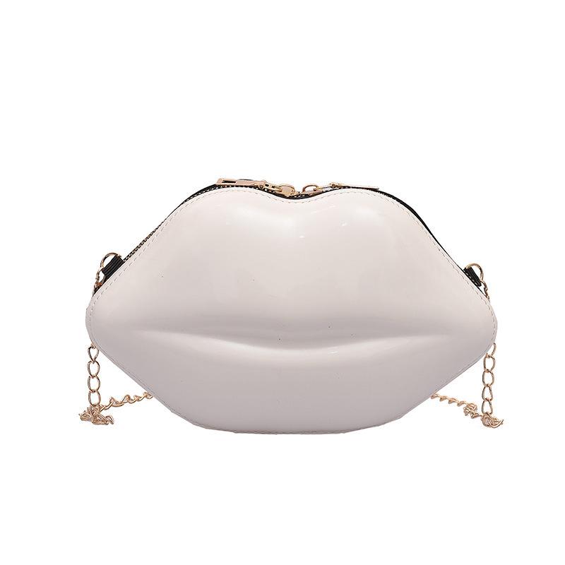 2024 Fashionable Women's Versatile Structured Chain Shoulder Crossbody Bag - Lip Design