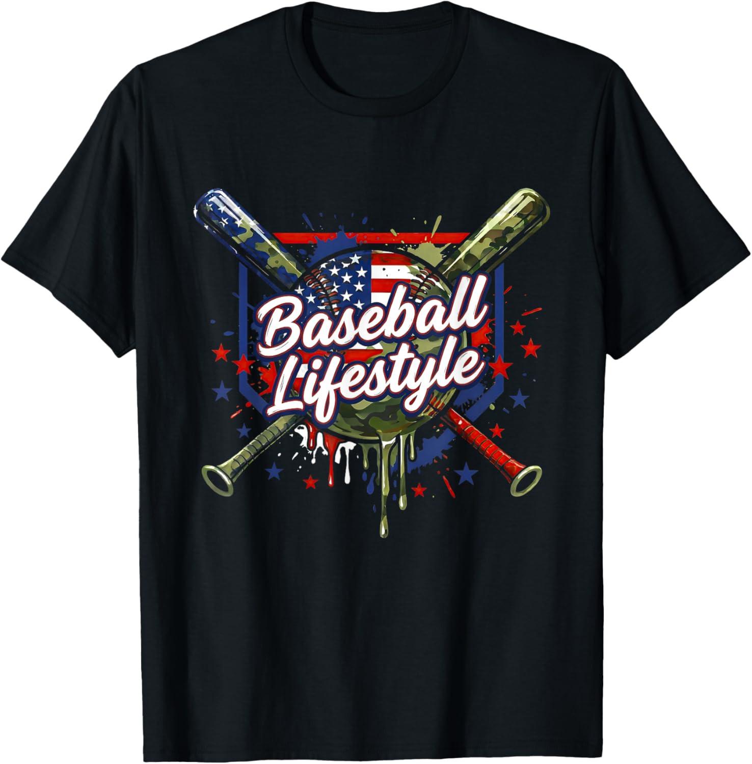 Camo Baseball Drip Ice Cream Apparel Youth Baseball Boys Kid T-Shirt XL