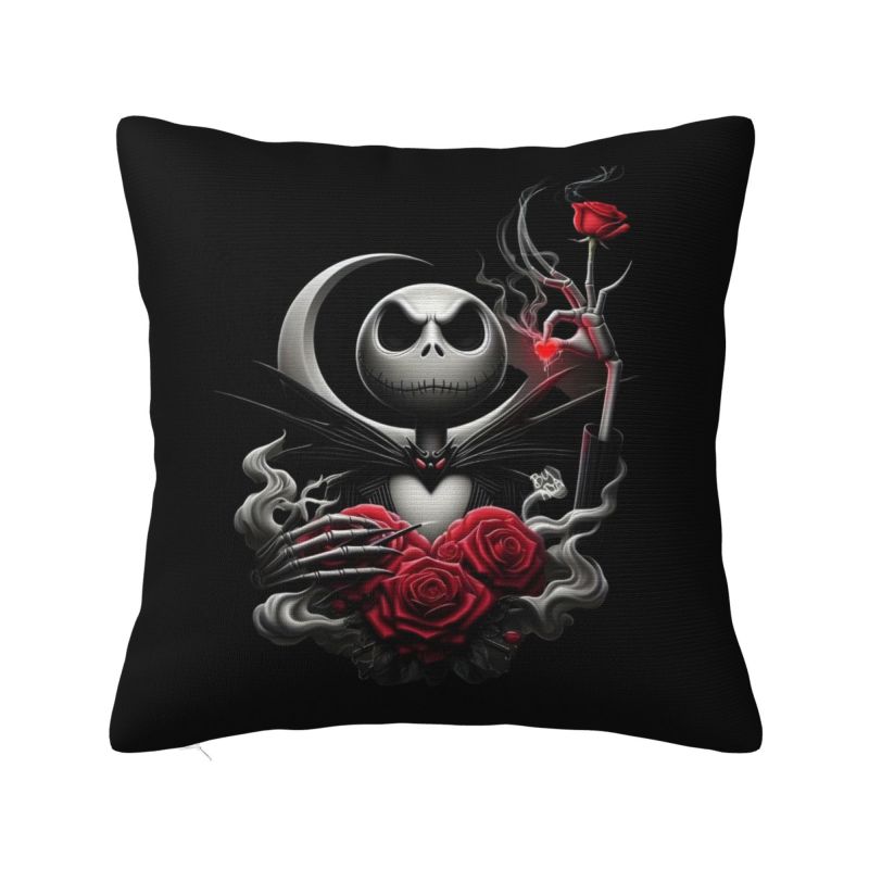 Custom Nightmare Before Christmas Pillow Case for Sofa Jack and Sally Luxury Cushion Cover Square Pillowcase