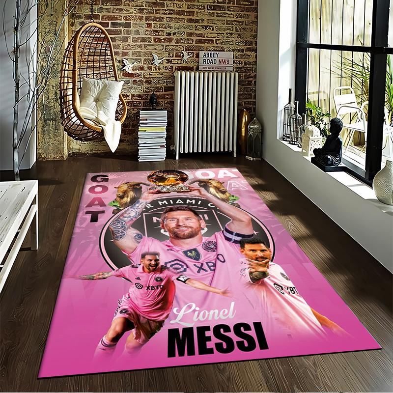 "Pink Messi Carpet" Designed Floor Mat, Suitable As a Non-slip Mat for the Living Room or Bedroom Sofa