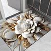 VIKAMA Light Luxury Lotus Bathroom Carpet, Water Absorbing and Anti Slip Floor Mat, Quick Drying Floor Mat for Toilet Doors