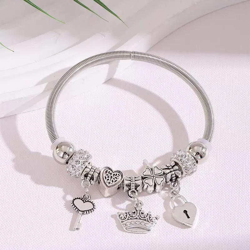 Panjia Bracelet Stylishdiy Beaded Bracelet Copper Alloy Multi-element Rhinestone Fashiontrendy Women's Bracelet