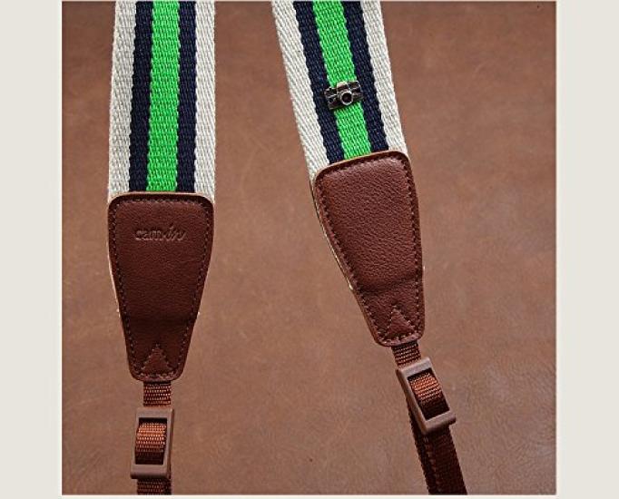 Camera Strap A10 Type CAM8116 Cam-in Basic/Universal B0901, White/Deep Blue/Green, Cotton,