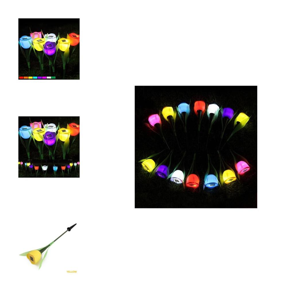 Elegante Luce LED Solare da Esterno a Fiore di Tulipano a 7 Colori per Bellissimi Sentieri del Giardino
