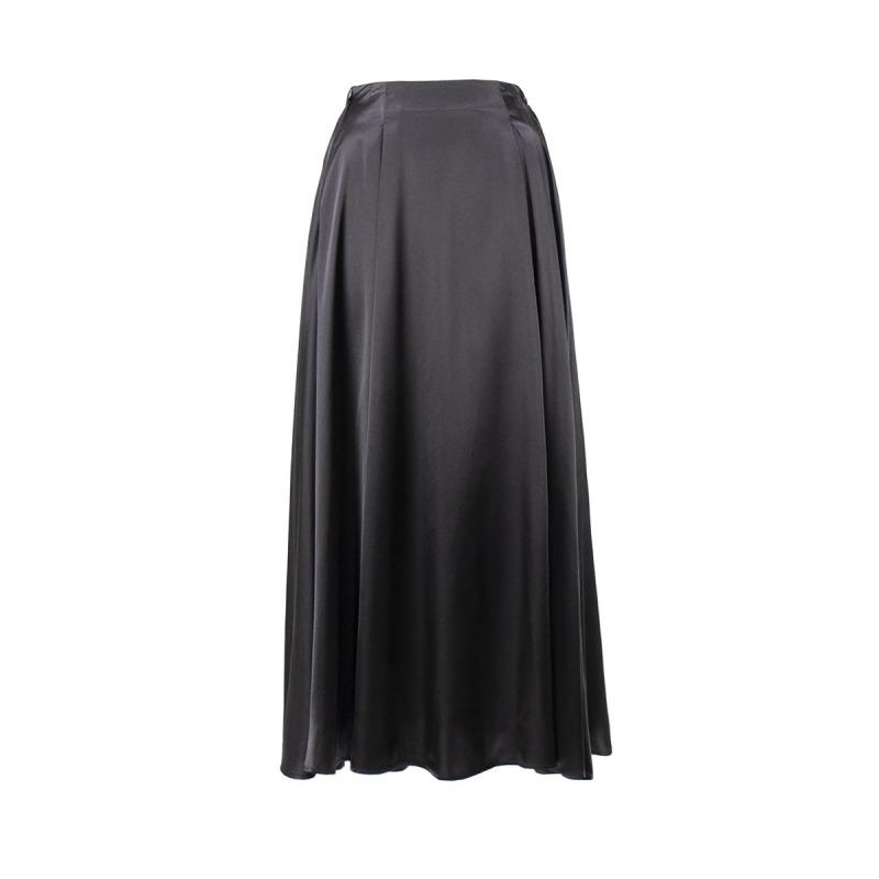 Tooxika Women's Fashionable And Elegant High Waist Versatile Long Satin Skirt
