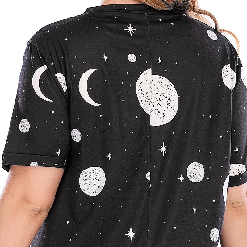 Summer Women's Nightgowns Plus Size T-Shirt Dress Homewear Loose Long Dresses