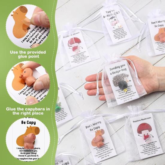 Employee Appreciation Gifts Bulk for Coworkers Funny Resin Animals with Thank You Cards Inspirational Office Pocket Gifts