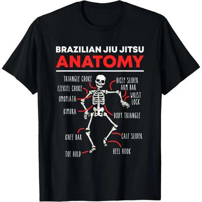 Tričko Brazilian Jiu Jitsu Anatomie Kostra Vtipné Mix Bojových Umění Tričko Pánské Dámské Denní Život Běžné Kulatý Výstřih Bavlněné Tričko Topy