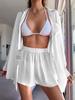 2023 Women's Sexy Loose Beach Cover-up Set - Casual Short Sleeve Sun Protection for Bikini