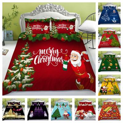 Bedding Cover Suit 2/3 Pcs Christmas Home Bedclothes Unique Design Quilt Covers with Pillowcase Bed Sets