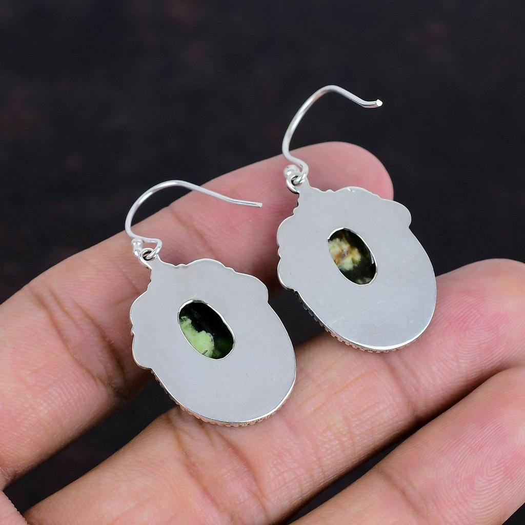 Australian Chrome Chalcedony Earring 925 Sterling Silver Earrings Vintage Earring Stylish Jewelry Handmade Gemstone Earring Gifts For Mother