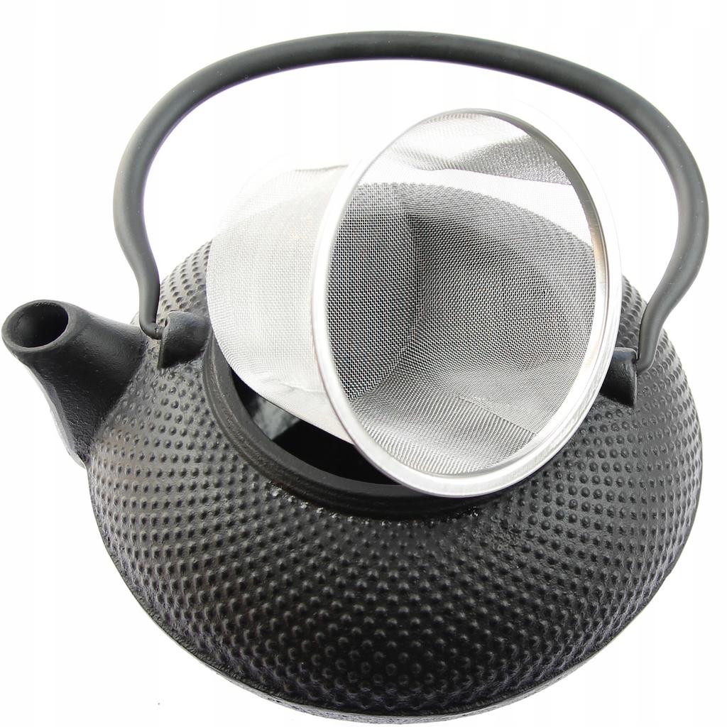 1.5L CAST IRON KETTLE STRAINER 4x CUPS SET