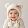 Cartoon Baby Winter Hats Cute Flower Warm Bonnet Fashion Kids Plush Caps  Newborn Toddler