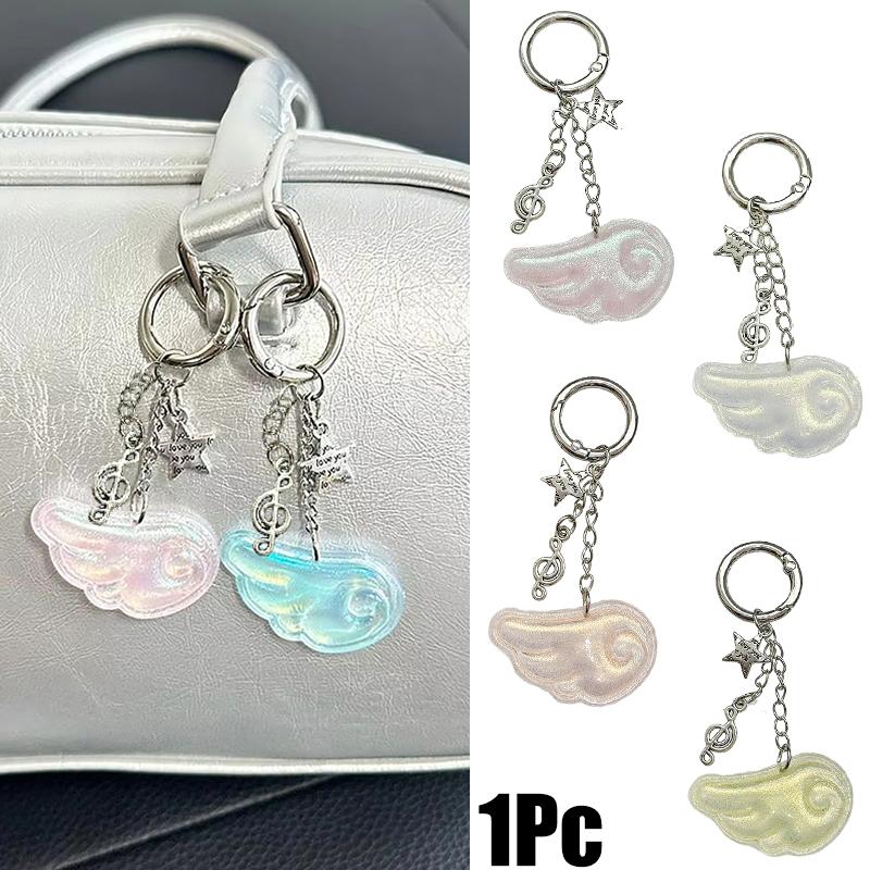 1 Stück Engelsflügel Design Süßer Stil Taschenanhänger Lieblicher Handy-Anhänger DIY Zubehör Schlüsselanhänger Airpods Anhänger Mehrfarbig