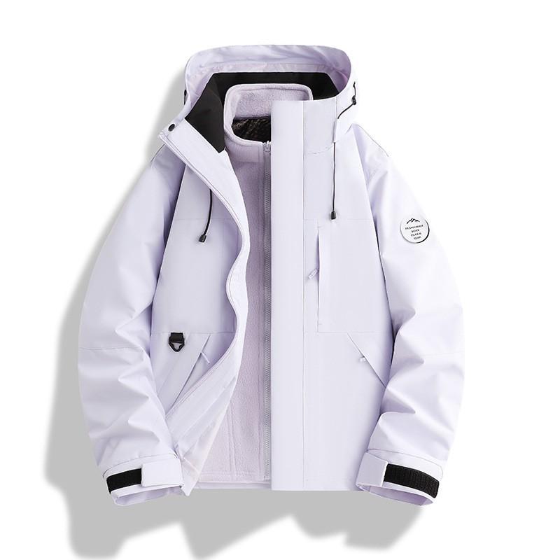 2026 Unisex 3-in-1 Detachable Waterproof Windproof Hiking Jacket Outdoor Trekking Mountaineering Camping