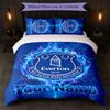 Everton FC Pościel z własnym imieniem 1 poszewka na kołdrę + 2 poszewki na poduszki Logo piłkarskie Spersonalizowany prezent na specjalną okazję Wystrój sypialni