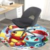 1pc Christmas Pikachu & Squirtle Anime Design Round Carpet - Office Chair Mat, Non-Slip Rug for Home Decor, Living Room, Bedroom