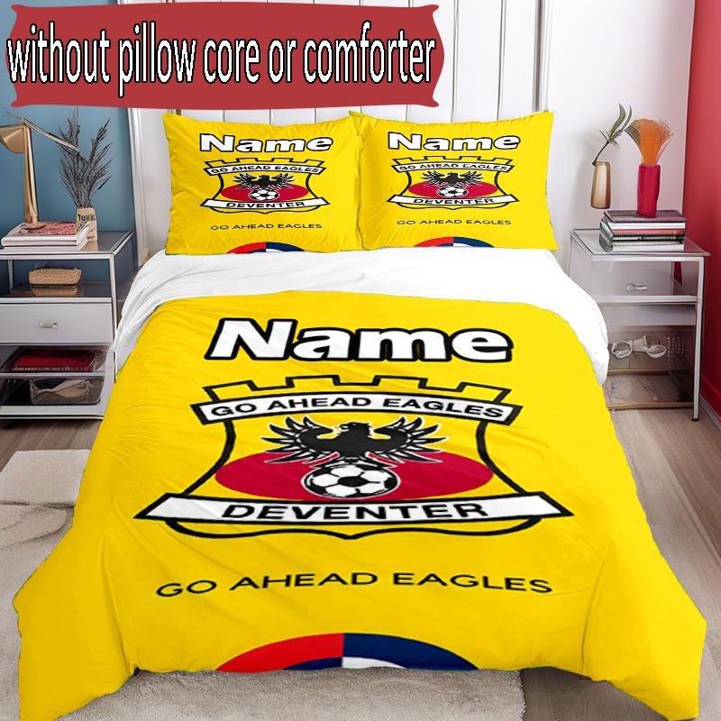 3pcs Duvet Cover Set (1*Duvet Cover + 2*Pillowcase, Without Core), Custom Name Go Ahead Eagles Pattern Bedding Set, Home Bedroom Decor Gift