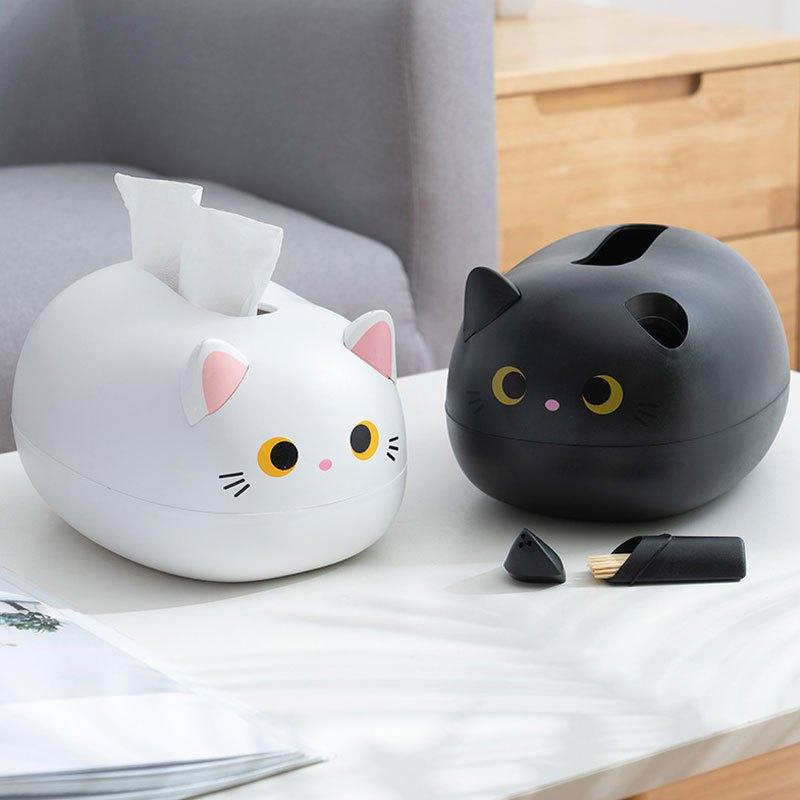 1pc Adorable Cat Tissue Box Kitchen Paper Storage Container Cartoon Toilet Paper Holder