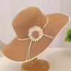 New bow lace straw hat women's summer seaside beach vacation sun hat large brim sun protection hat