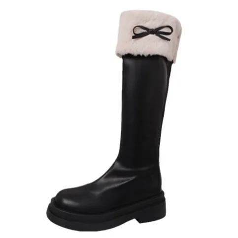 Women's Winter Knee High Brown Long Boots Fashion Comfort Square Heel Platform Boots for Women Thick Bottom Knight Long Booties