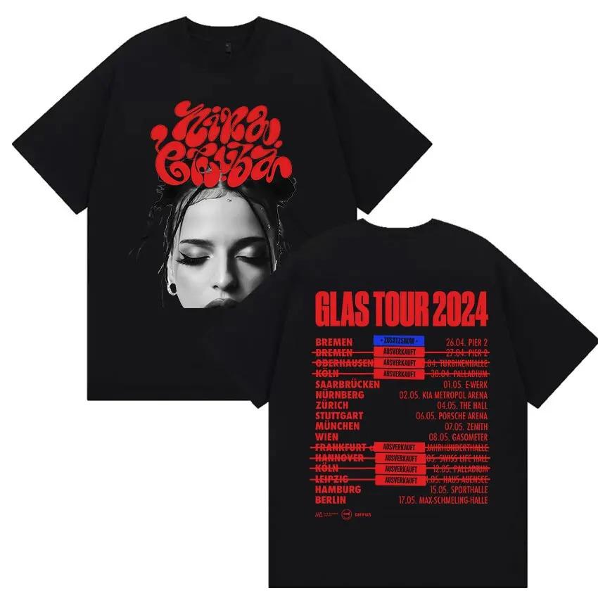 Nina Chuba Album Tour 2026 Druck T-Shirt Herren Damen Hip Hop Kleidung Kurzarm T-Shirts Retro Mode Übergroßes Baumwoll-T-Shirt