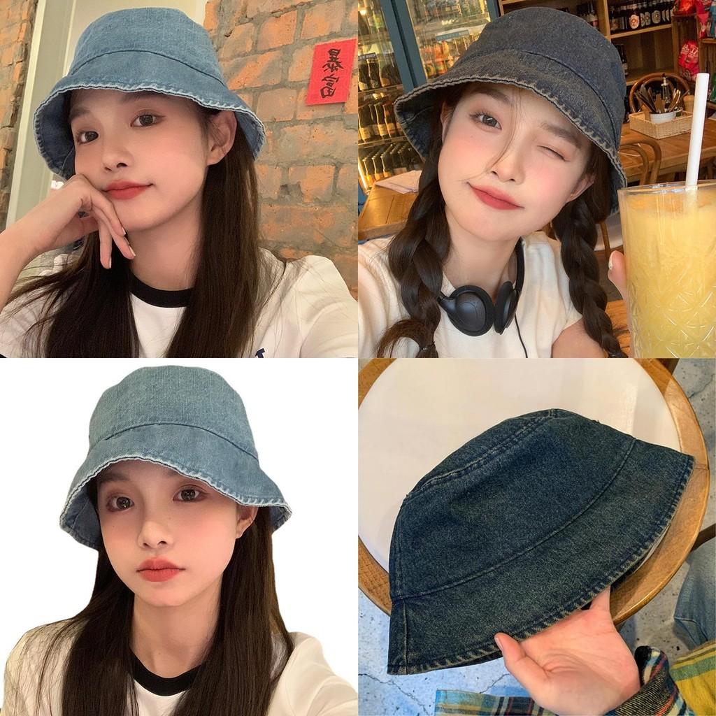 Stylish Denim Bucket Hat For Women Breathable Sun Protection Spring Summer Fashion