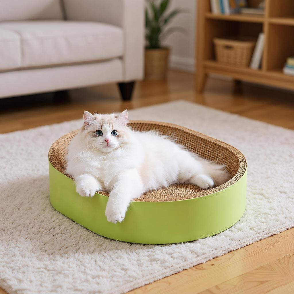 New Cat Scratching Board Cat corrugated Cardboard Scratcher Furniture Protector oval Shape Grinding Claw Nest cat toys