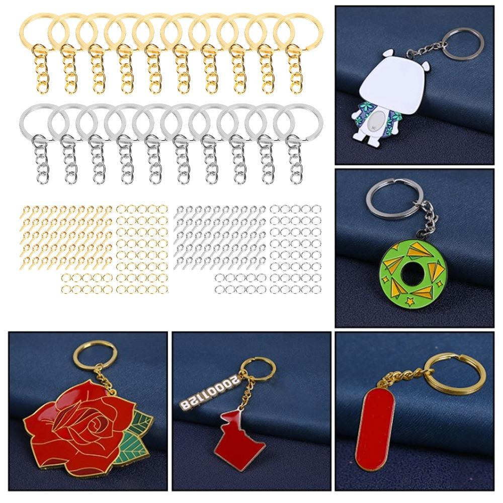 220pcs Gold DIY Keychain Rings Silver Keychain Rings Kit Split Keychain Rings  Jewelry Making