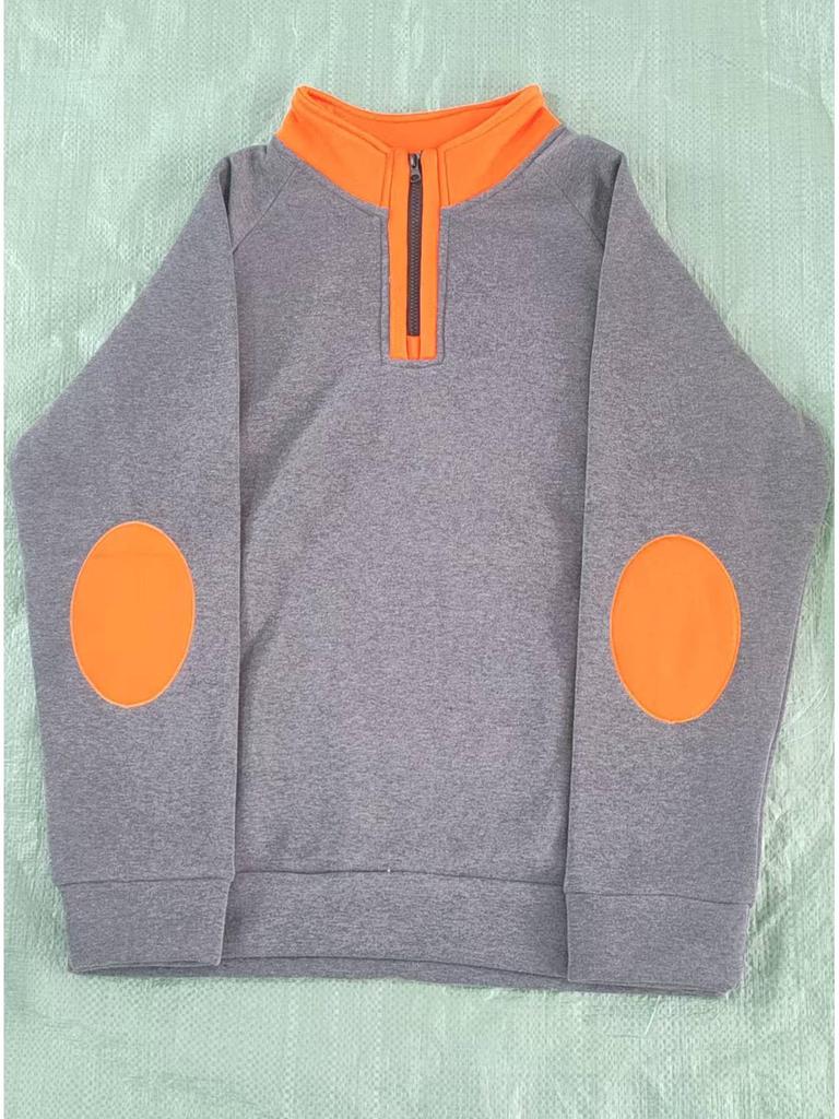 Pánská mikina Henley se stojáčkem, barevnými bloky, na zip, s výšivkou a dlouhým rukávem