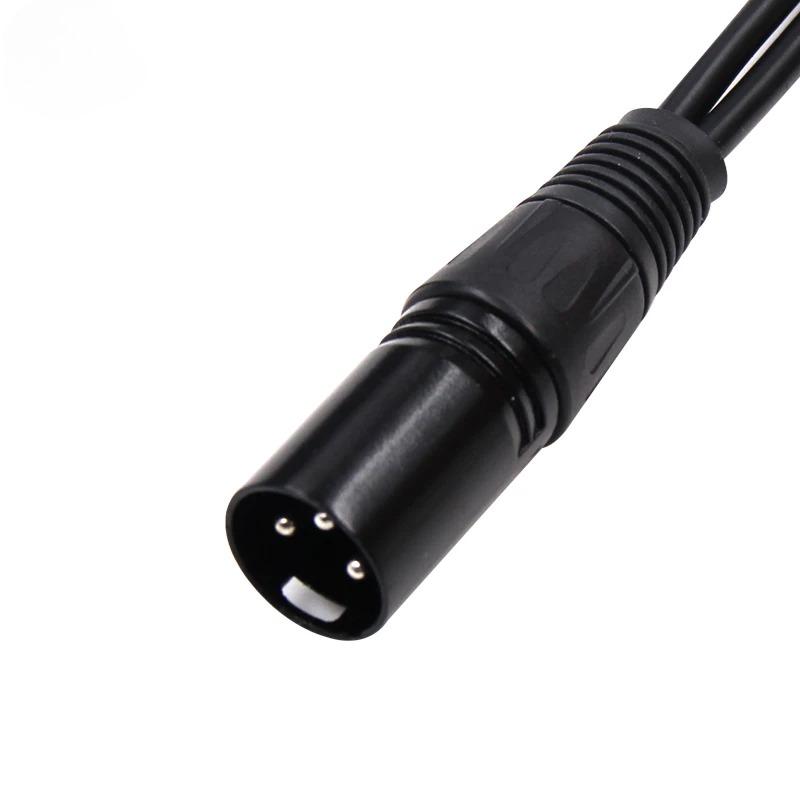 New 3-Pin XLR Male Plug to Dual Female Jack Y Splitter Mic DJ Cable Adaptor Extension For DVD Player Microphone