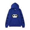 One Piece Blackbeard Hoodie, Skull Print Long Sleeve Pullover Hooded Sweatshirt Anime Streetwear With Sleeve Japanese Letter Print