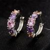 Cao Shi Elegant Multicolor Zircon Spliced Earrings for Trendy Women