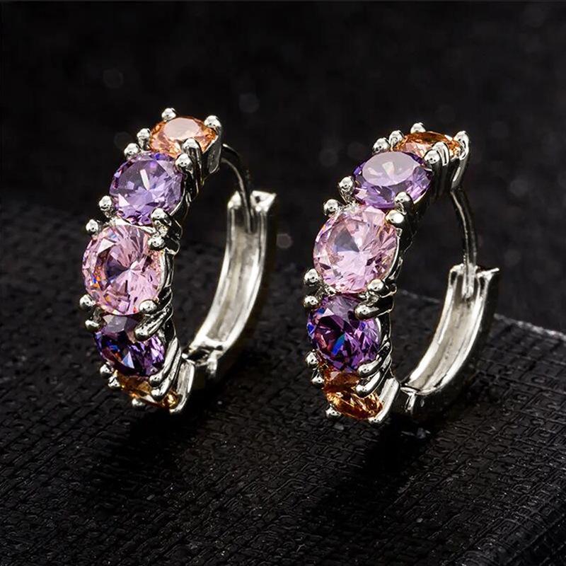 

Серьги Cao Shi Elegant Multicolor Zircon Spliced для модных женщин