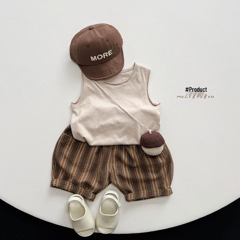 Dětské letní šortky z bavlny a lnu v japonském stylu – Prodyšné, ležérní kalhoty pro chlapce a dívky